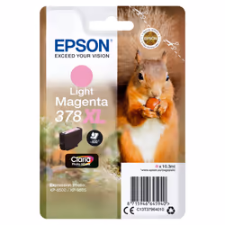 Epson Squirrel Singlepack Light Magenta 378XL Claria Photo HD Ink, Rendement élevé (XL), Encre à pigments, 10,3 ml, 830 pages ...