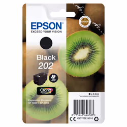 Epson Kiwi Singlepack Black 202 Claria Premium Ink, Rendement standard, Encre à pigments, 6,9 ml, 250 pages, 1 pièce(s)