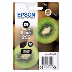 Epson Kiwi Singlepack Photo Black 202 Claria Premium Ink, Rendement standard, Encre à colorant, 4,1 ml, 400 pages, 1 pièce(s)