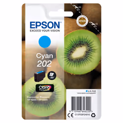 Epson Kiwi Singlepack Cyan 202 Claria Premium Ink, Rendement standard, 4,1 ml, 300 pages, 1 pièce(s)