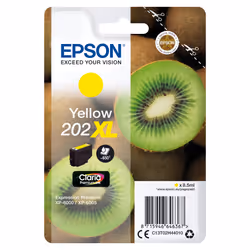 Epson Kiwi Singlepack Yellow 202XL Claria Premium Ink, Rendement élevé (XL), Encre à pigments, 8,5 ml, 650 pages, 1 pièce(s)