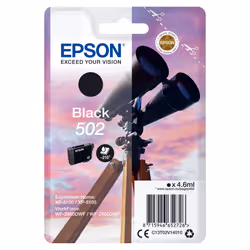 Epson Singlepack Black 502 Ink, Rendement standard, Encre à pigments, 4,6 ml, 210 pages, 1 pièce(s)