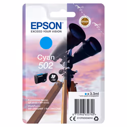 Epson Singlepack Cyan 502 Ink, Rendement standard, 3,3 ml, 165 pages, 1 pièce(s)
