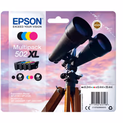 Epson Multipack 4-colours 502XL Ink, Rendement élevé (XL), Encre à pigments, Encre à colorant, 9,2 ml, 6,4 ml, 1 pièce(s)