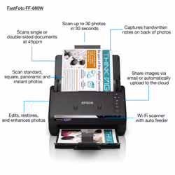 Epson FastFoto FF-680W Scanner Photo ADF Wi-Fi 600 DPI Recto-Verso - Vue supplémentaire 4