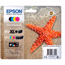 Epson 603 XL, Rendement élevé (XL), Encre à pigments, Encre à colorant, 16,1 ml, 1 pièce(s), Multi pack