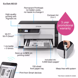 Epson EcoTank M2120 Jet d'encre A4 1440 x 720 DPI 32 ppm Wifi - Vue supplémentaire 39