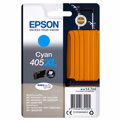 Epson Singlepack Cyan 405XL DURABrite Ultra Ink, Rendement élevé (XL), Encre à pigments, 14,7 ml, 1 pièce(s), Paquet unique