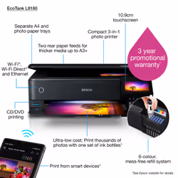 Epson EcoTank L8180 Jet d'encre A3+ 5760 x 1440 DPI 32 ppm Wifi - Vue supplémentaire 16
