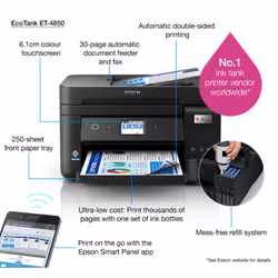 Epson EcoTank ET-4850 Imprimante Multifonction Jet d'Encre Wi-Fi Recto-Verso - Vue supplémentaire 22
