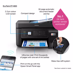 Epson EcoTank ET-4800 Imprimante Multifonction Jet d'Encre Wi-Fi Noir - Vue supplémentaire 19