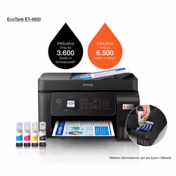 Epson EcoTank ET-4800 Imprimante Multifonction Jet d'Encre Wi-Fi Noir - Vue supplémentaire 20