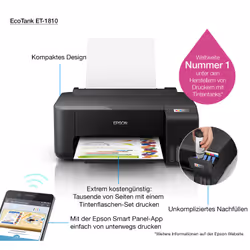 Epson EcoTank ET-1810 Imprimante Jet d'Encre Réservoir Rechargeable Wi-Fi Noir - Vue supplémentaire 16
