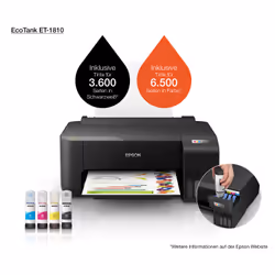 Epson EcoTank ET-1810 Imprimante Jet d'Encre Réservoir Rechargeable Wi-Fi Noir - Vue supplémentaire 18