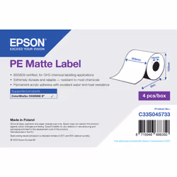 Epson PE Matte Label - Continuous Roll: 203mm x 55m, Blanc, Imprimante d'étiquette adhésive, Étiquette en continu, Synthétiqu ...