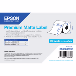 Epson Premium Matte Label - Die Cut Roll: 210mm x 297mm, 200 labels, Imprimante d'étiquette adhésive, Étiquette découpée, Jet ...