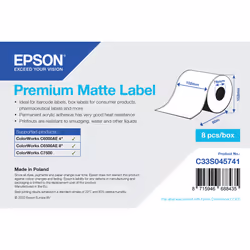 Epson Premium Matte Label - Continuous Roll: 102mm x 60m, Imprimante d'étiquette adhésive, Étiquette en continu, Jet d'encre, ...