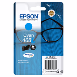 Epson Singlepack Cyan 408L DURABrite Ultra Ink, Rendement élevé (XL), Encre à pigments, 21,6 ml, 1 pièce(s)