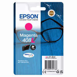 Epson Singlepack Magenta 408L DURABrite Ultra Ink, Rendement élevé (XL), Encre à pigments, 21,6 ml, 1700 pages, 1 pièce(s), P ...
