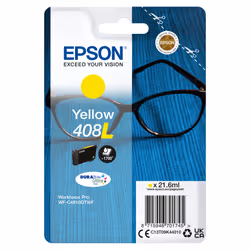 Epson Singlepack Yellow 408L DURABrite Ultra Ink, Rendement élevé (XL), Encre à pigments, 21,6 ml, 1700 pages, 1 pièce(s), Pa ...