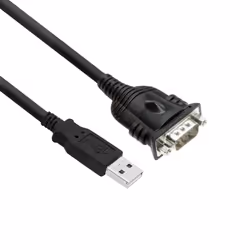 ACT EM1016, Noir, 0,6 m, USB Type-A, DB-9, Mâle, Mâle