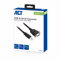 ACT EM1016 câble Série Noir 0,6 m USB Type-A DB-9