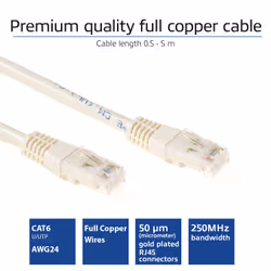 ACT Câble patch CAT6 Ivoire (beige)