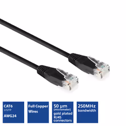 ACT Câble patch CAT6 Noir