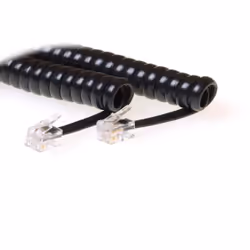 ACT Coiled phonehorn cable, 1,5 m, RJ-10, RJ-10, Noir, Mâle, Mâle