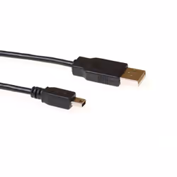 ACT SB2413, 3 m, USB A, Mini-USB B, USB 2.0, Mâle/Mâle, Noir