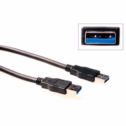 ACT SB3002, 2,00 m, USB A, USB A, 5000 Mbit/s, Noir