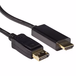 ACT AK3990, 1,8 m, DisplayPort, HDMI, Mâle, Mâle, Noir