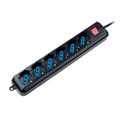 Eminent EM3925 multiprise 1,5 m 6 sortie(s) CA Noir