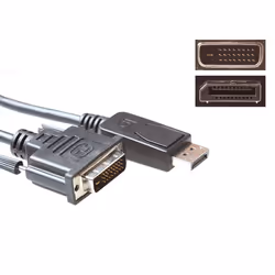ACT AK3998, 5 m, DisplayPort, DVI-D, Noir, Mâle/Mâle