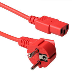 ACT Schuko - C13, 1.8m Rouge 1,8 m Coupleur C13