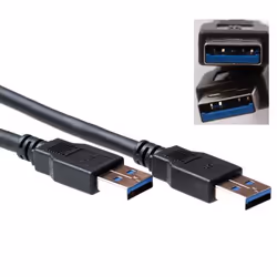 ACT SB0002, 5 m, USB A, USB A, USB 3.2 Gen 1 (3.1 Gen 1), Mâle/Mâle, Noir