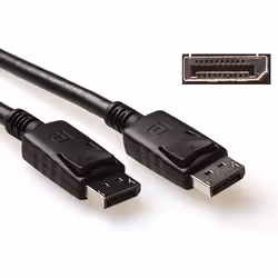 ACT AK3977, 0,5 m, DisplayPort, DisplayPort, Mâle, Mâle, Noir