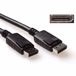 ACT AK3978, 1 m, DisplayPort, DisplayPort, Mâle, Mâle, Noir