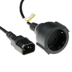 ACT AK5219 câble électrique Noir 0,6 m Coupleur C14 Prise d'alimentation type F