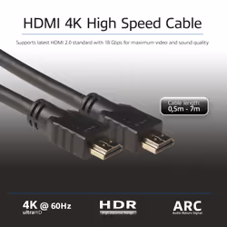 ACT AK3902 câble HDMI 2 m HDMI Type A (Standard) Noir