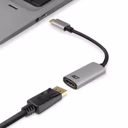 ACT AC7030 câble vidéo et adaptateur 0,15 m USB Type-C DisplayPort Gris