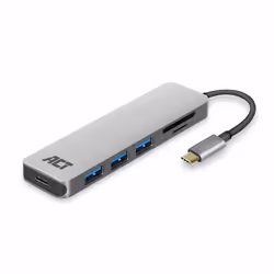 ACT AC7050, USB 3.2 Gen 1 (3.1 Gen 1) Type-C, 60 W, Noir, Gris, MicroSD (TransFlash), SD, USB 3.2 Gen 1 (3.1 Gen 1) Type-A, U ...