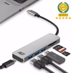 ACT AC7050 station d'accueil USB 3.2 Gen 1 (3.1 Gen 1) Type-C Noir, Gris