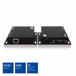ACT AC7850 extension audio/video Émetteur et récepteur AV Noir