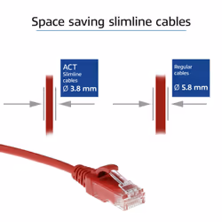 ACT DC9500 câble de réseau Rouge 0,5 m Cat6 U/UTP (UTP)
