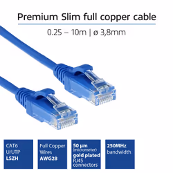 ACT DC9600 câble de réseau Bleu 0,5 m Cat6 U/UTP (UTP)