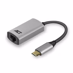 ACT AC7080, USB Type-C, RJ-45, Mâle, Gris, Realtek USB GbE Ethernet, 125 mm