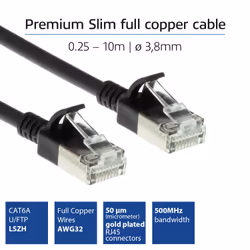 ACT DC7900 câble de réseau Noir 0,5 m Cat6a U/FTP (STP)