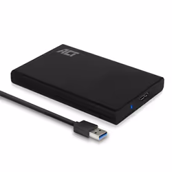 ACT AC1215, Boîtier disque dur/SSD, 2.5", Série ATA III, 5 Gbit/s, Connectivité USB, Noir