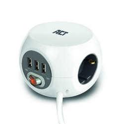 ACT AC2410 multiprise 3 m 3 sortie(s) CA Intérieure Blanc